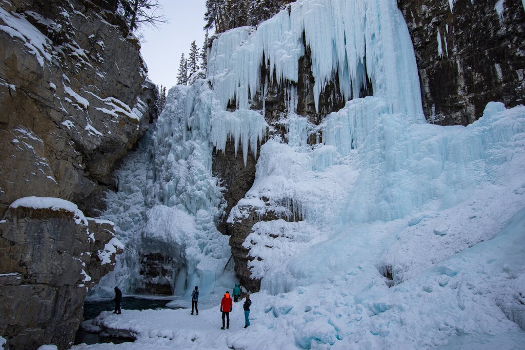 Wander through the frozen Johnston Canyon with a guide
