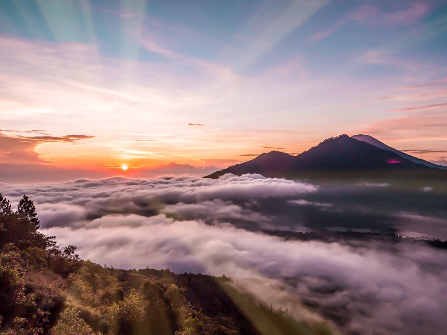 Take a pre-dawn hike to the top of Mount Batur and watch the sunrise