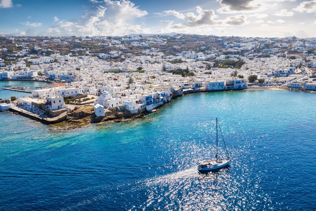 Set off from Santorini for a week of day sails around the Cyclades on a private yacht