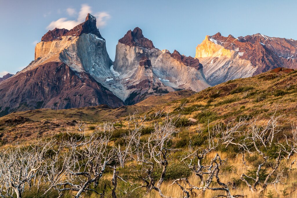 Spend multiple days hiking, boating, and horseback riding around the dramatic landscapes of Torres del Paine