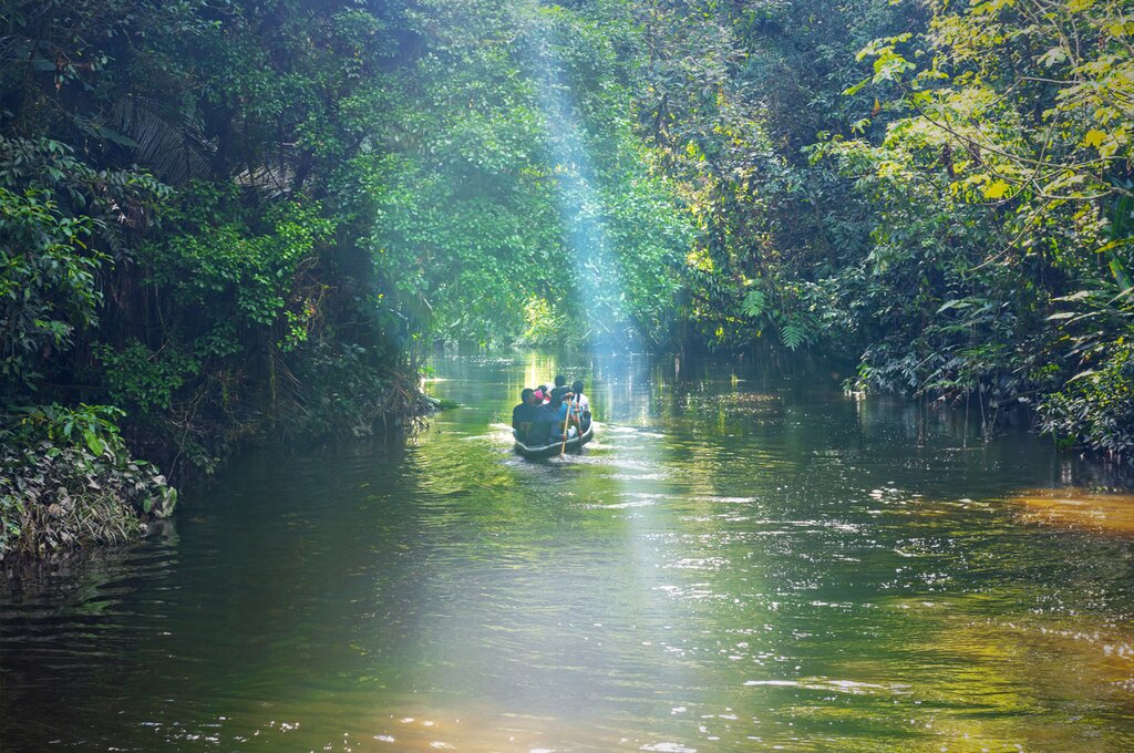 Canoeing in the Amazon and overnight in the jungle