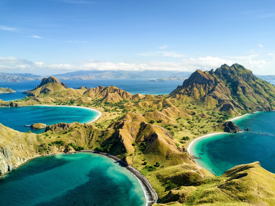 Aerial view of Indonesia's Komodo Archipelago