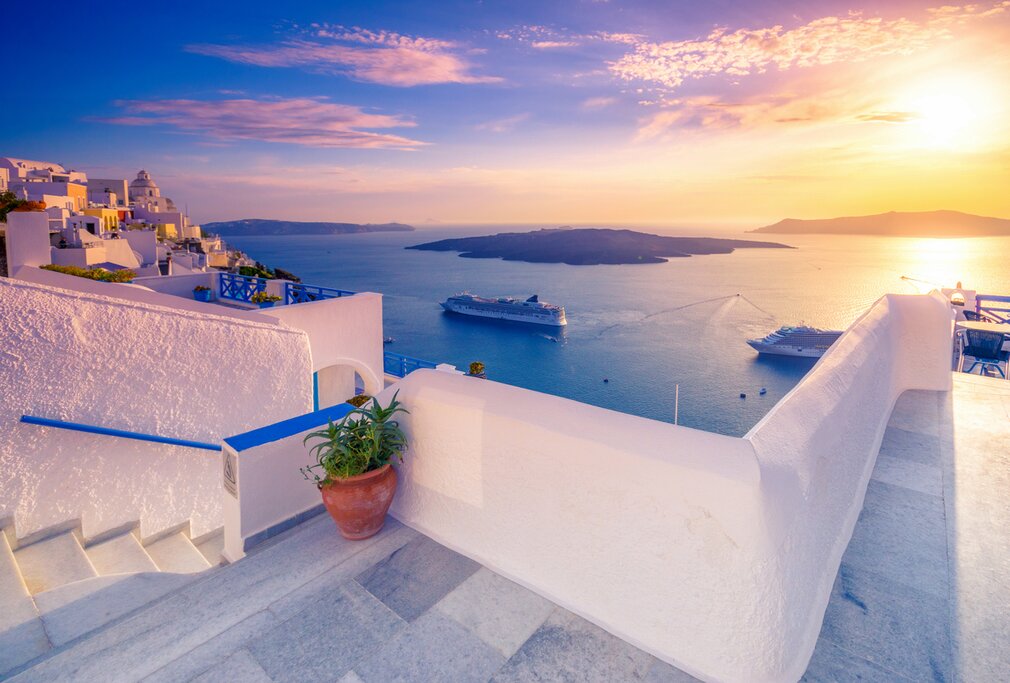 Fira at sunset