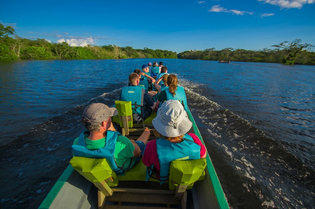 Boating in the Cuyabeno Wildlife Reserve