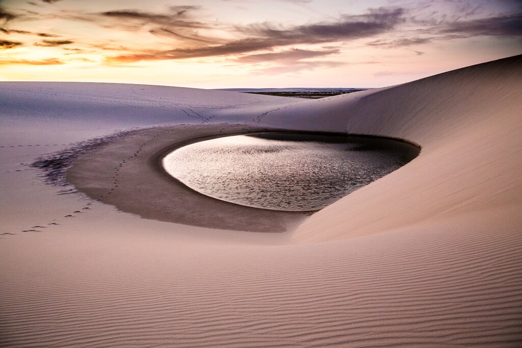 Discover the sand dunes and turquoise lagoons in Lençóis Maranhenses National Park