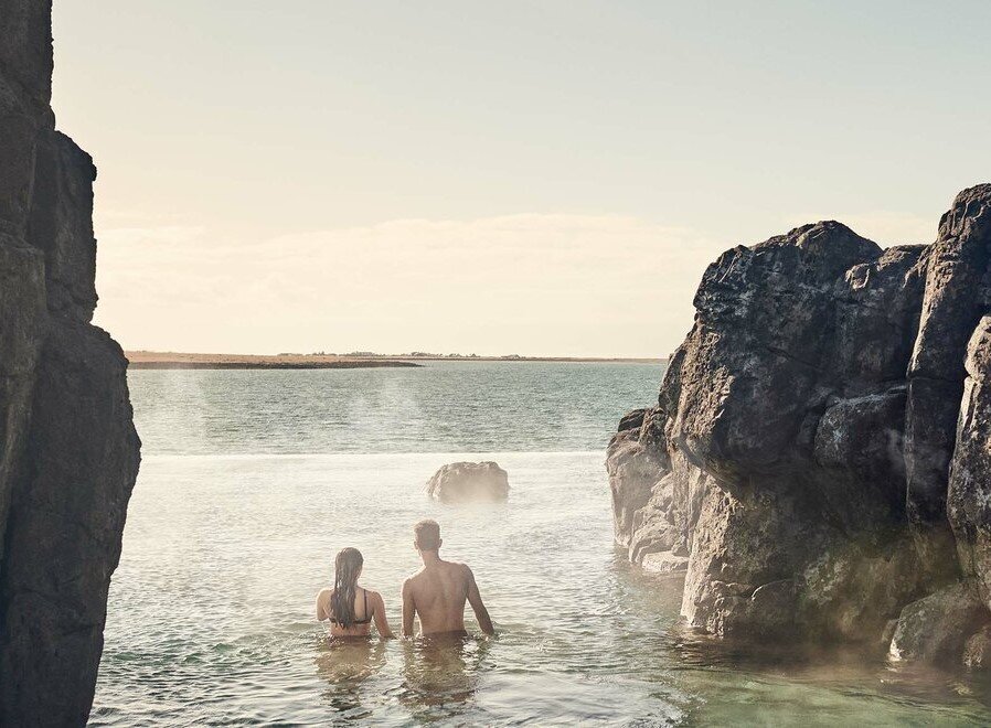 Start and end your vacation at two of Iceland's most coveted spas (photo courtesy of Sky Lagoon)