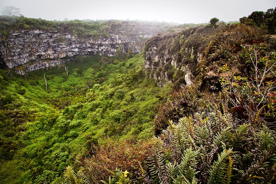 Twin craters in the highlands of Santa Cruz