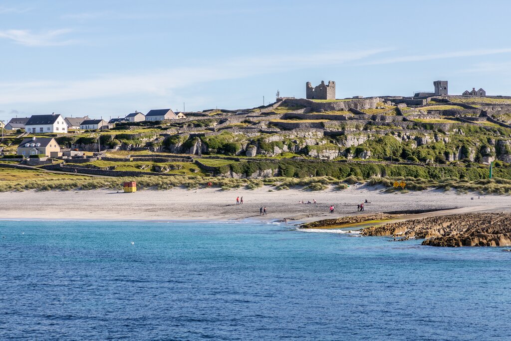 A beach and small village on an Irish island