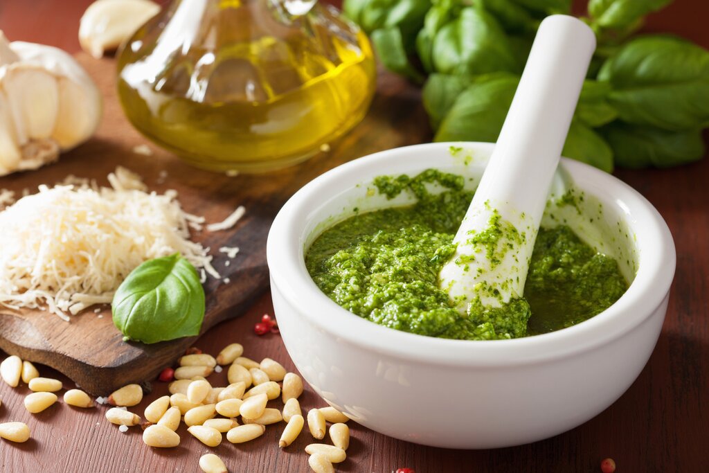 Fresh Pesto Ingredients, a Cinque Terre specialty