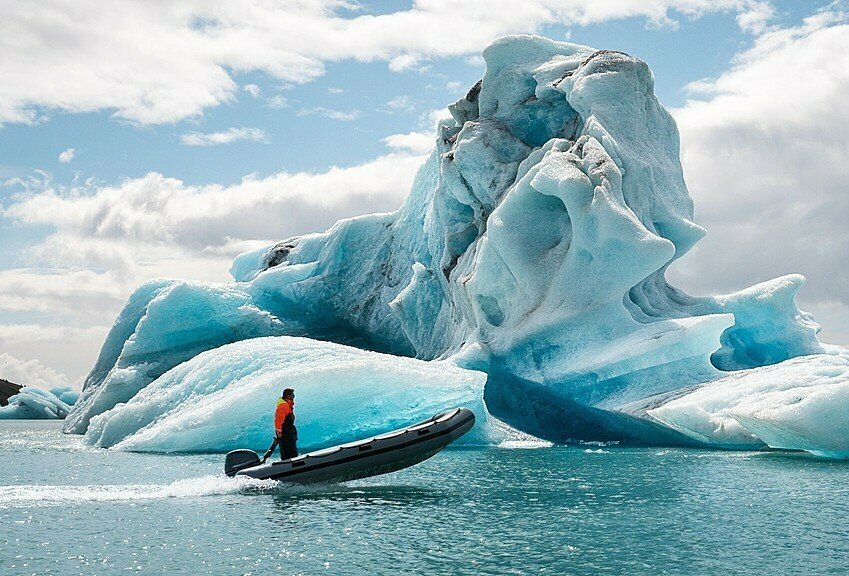 Take a boat ride on Iceland's glacial lagoons