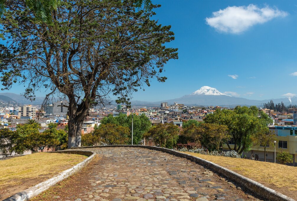 Chimborazo volcano from Riobamba