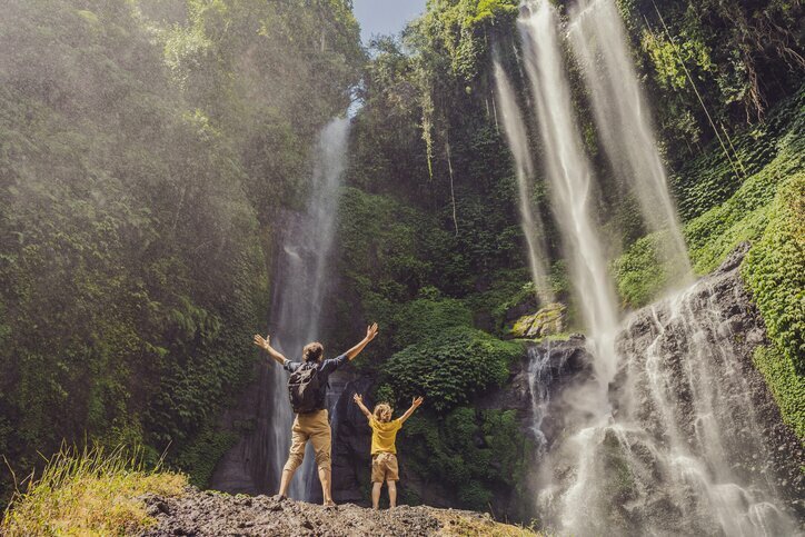 Hike to hidden waterfalls on this family-friendly Bali adventure