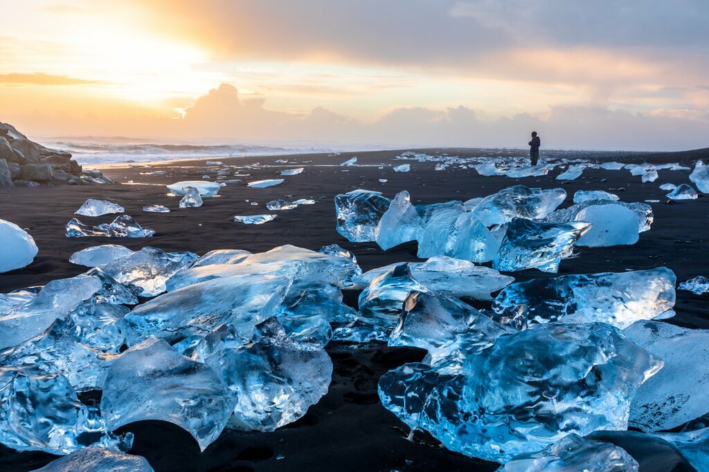 Iceberg fragments on Diamond Beach