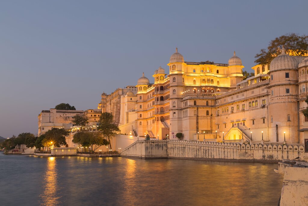 View of Udaipur city palace