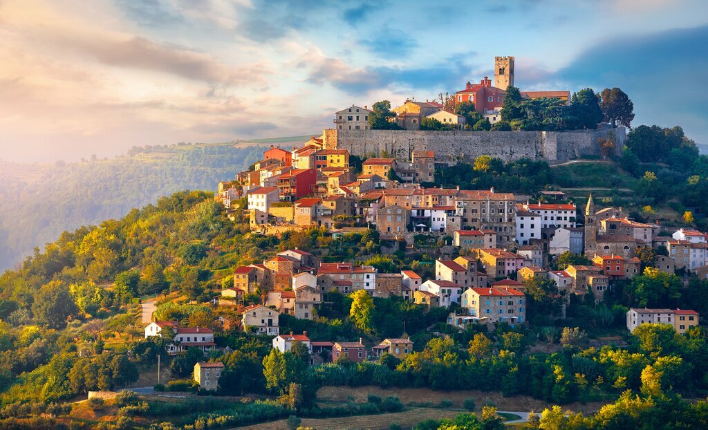 The ancient hilltop city of Motovun