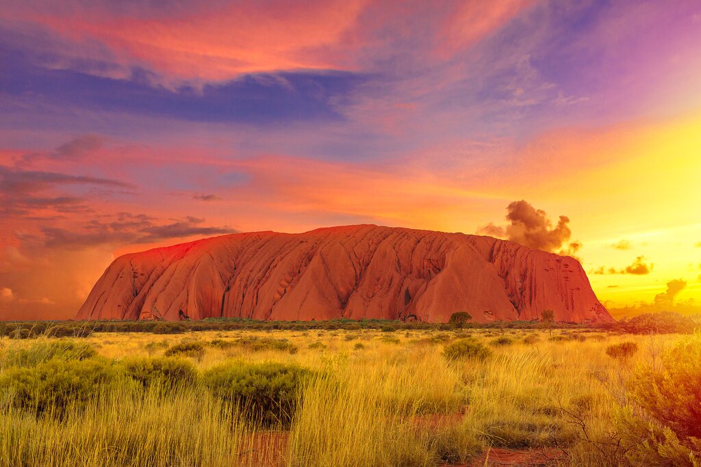 Sunset over Uluru
