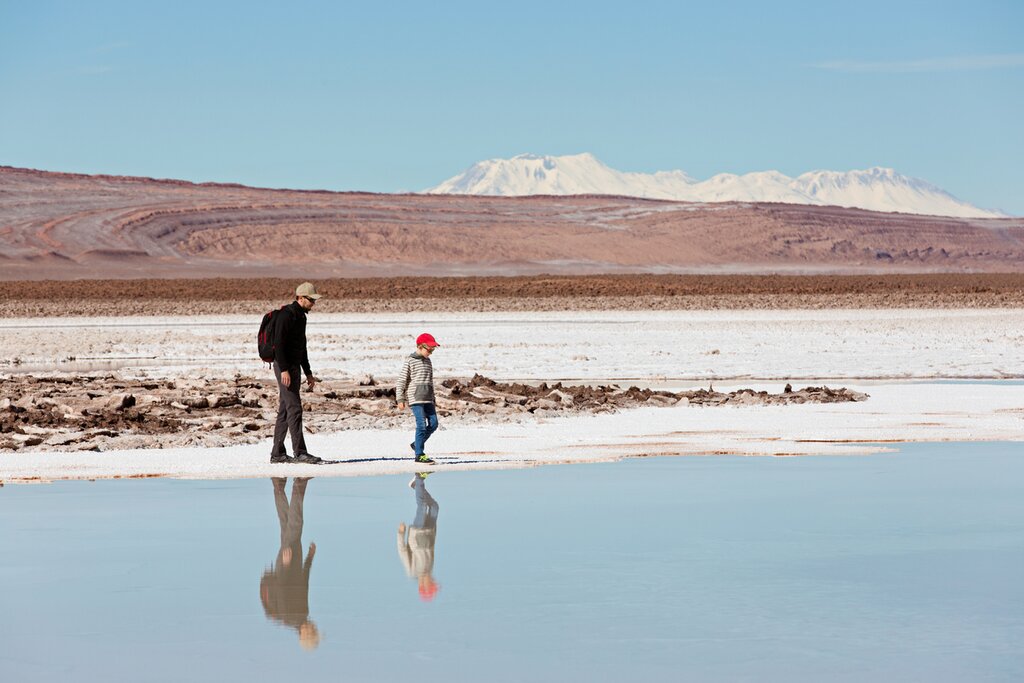 Adventurous kids will love exploring the remote salt lagoons and geysers of the Atacama Desert