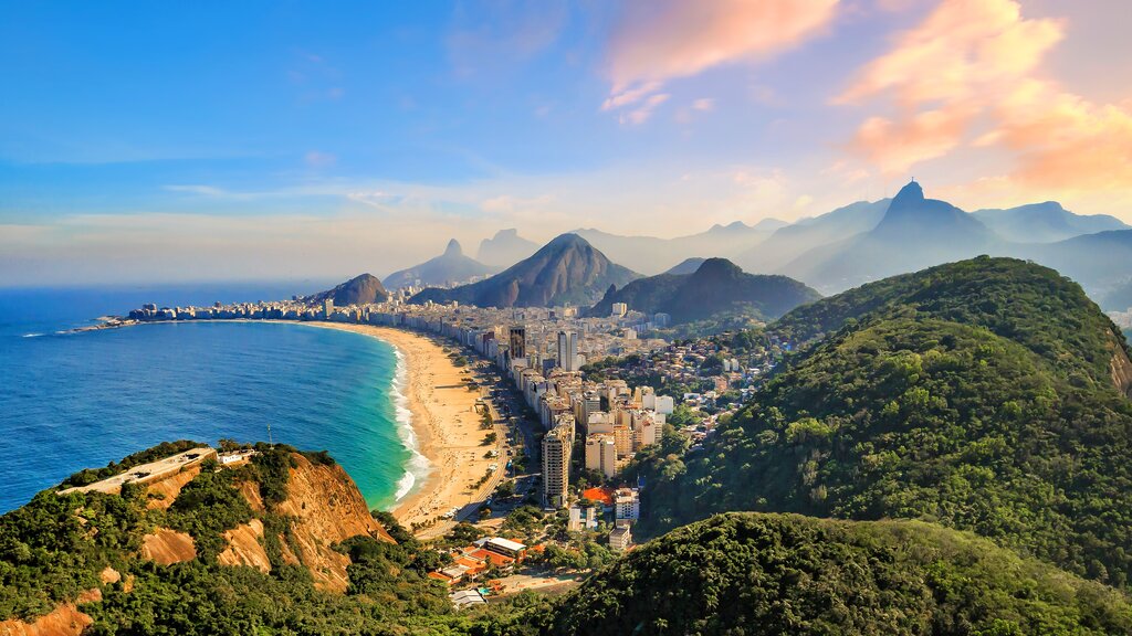 Aerial view of Rio de Janeiro's coastal neighborhoods
