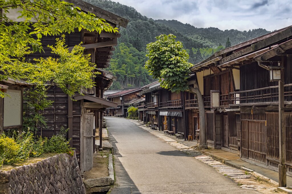 Traditional Wooden Building in Tsumago, Japan