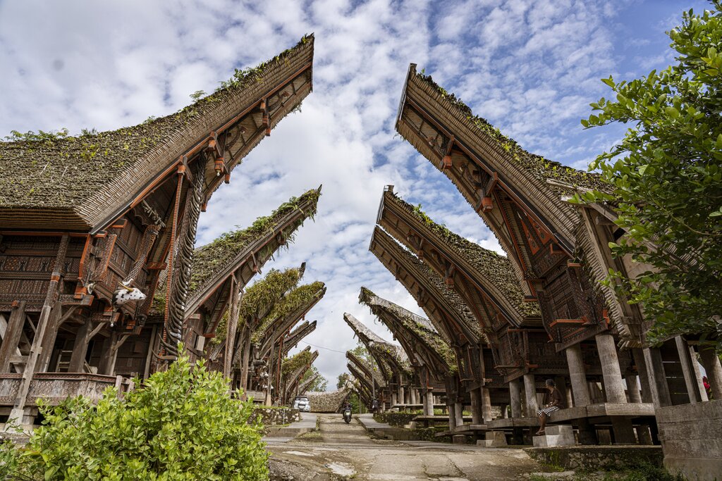 Toraja homes follow the same rigid boat-like design, Java