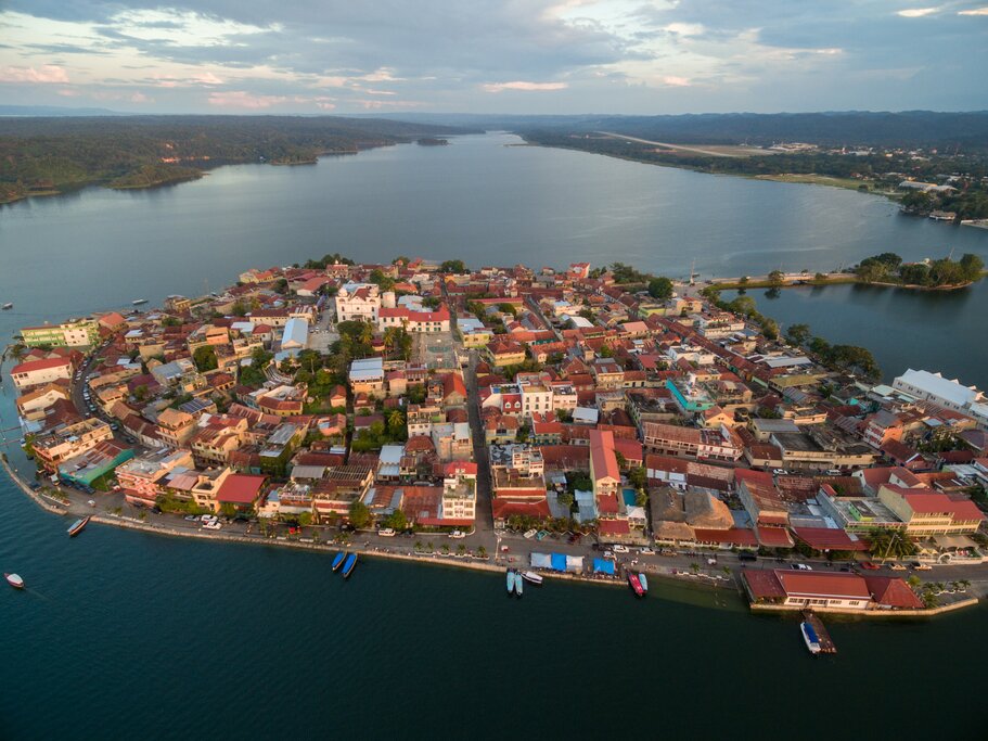 Flores Island on Lake Petén Itzá