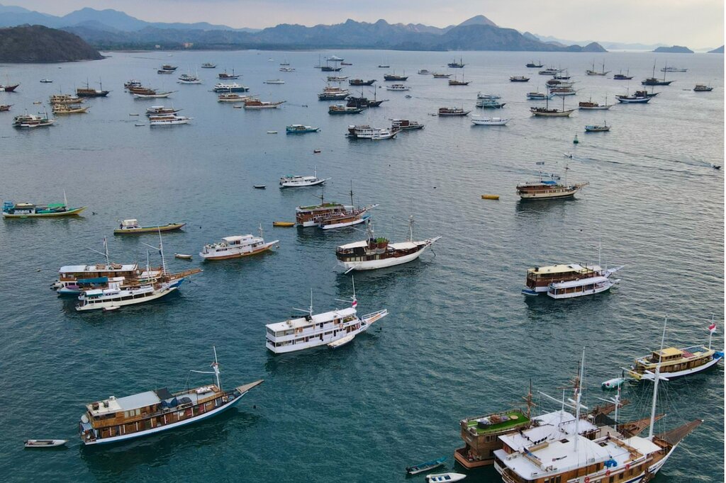 Labuan Bajo boats in harbor