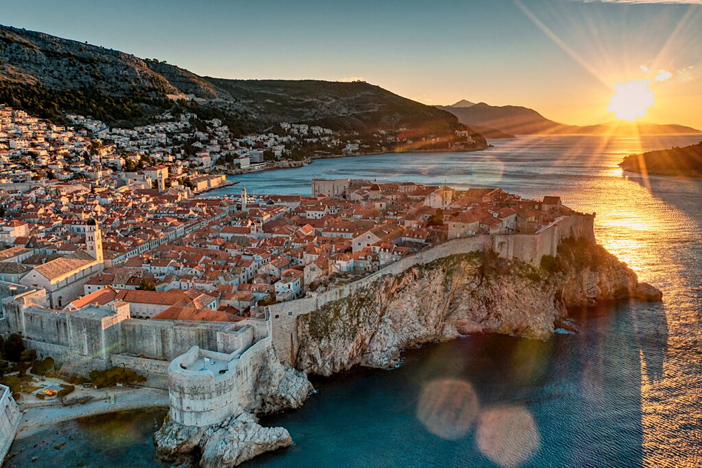 Old Town glows at dusk