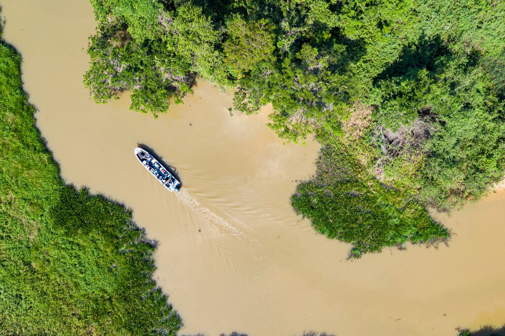 Take a motorboat tour on the river