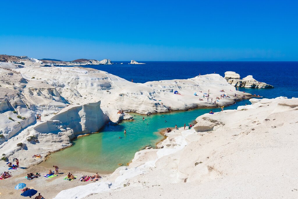 Milos's lunar like Sarakaniko beach