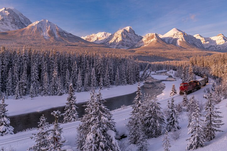Train in the Canadian Rockies