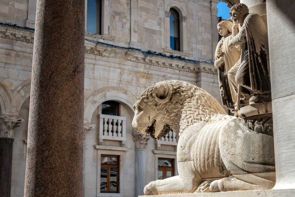 Spot the intricate carvings that adorn the fourth-century Diocletian's Palace in Split