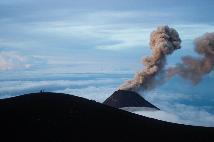 Steaming volcano in Guatemala