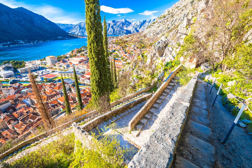 Hike up to the St. John Fortress for views like this over the Bay of Kotor