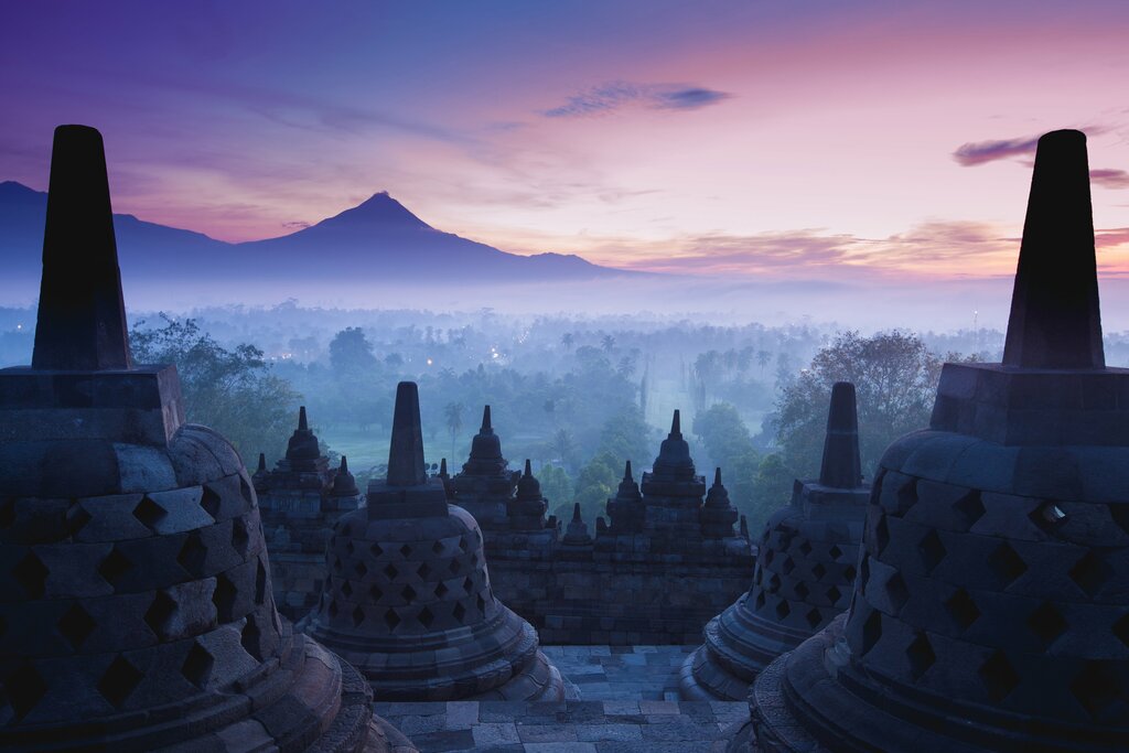 Sunrise view of Borobudur Temple