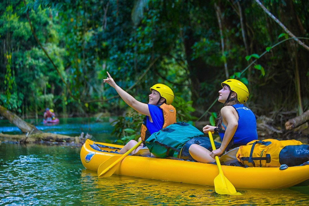 Take to the river at Barton Creek for a cave tour by canoe
