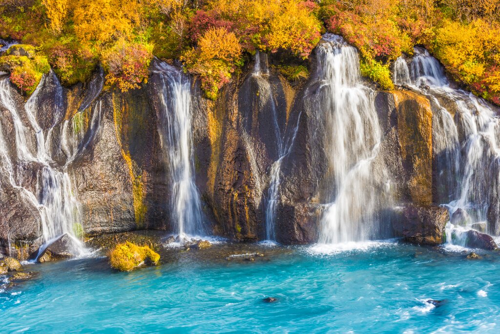 Hraunfossar Waterfall