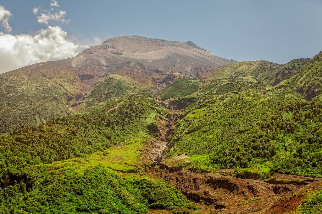 Take in views of Ecuador's Tungurahua volcano from the hiking trail