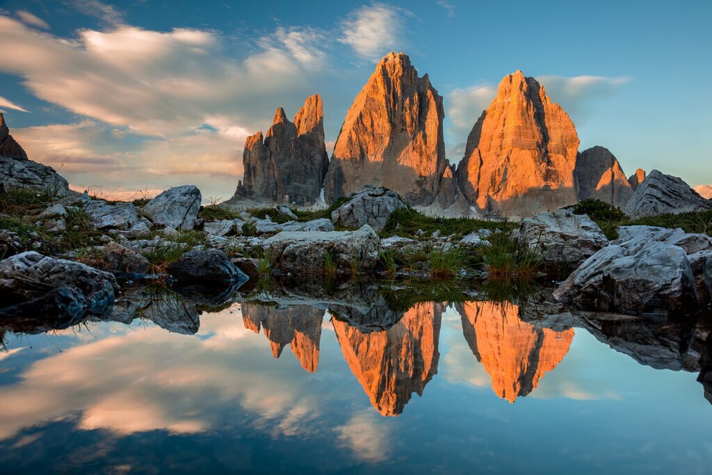The Tre Cime di Lavaredo peaks