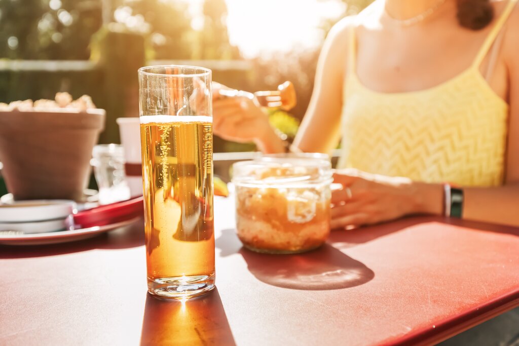 Relax in a Berlin biergarten with a local brew and currywurst