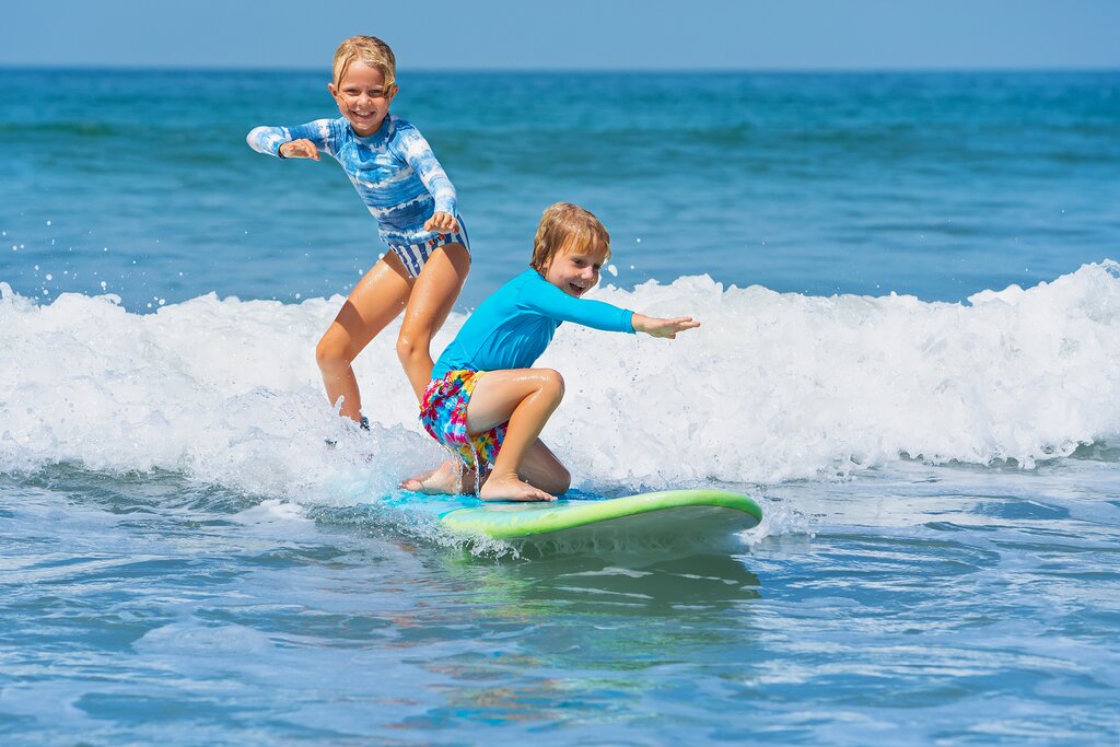 Kids surfing in Australia