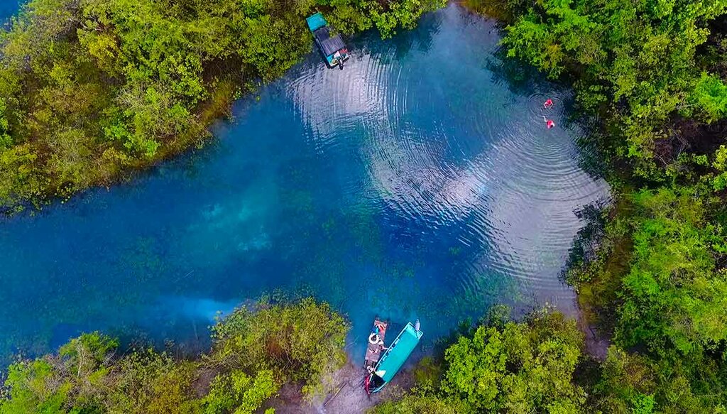 Blue Crater near Flores, Guatemala