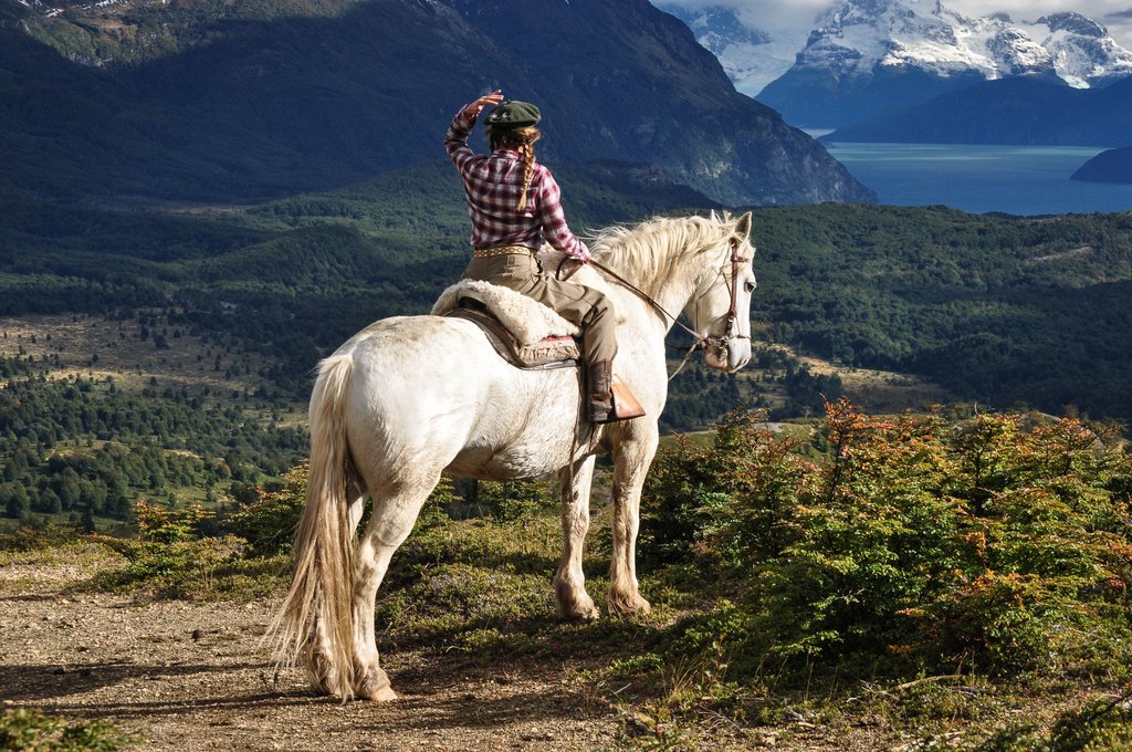 Horseback riding with a view