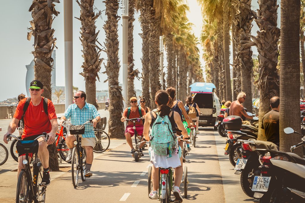 Biking is a great way to get your bearings in Barcelona