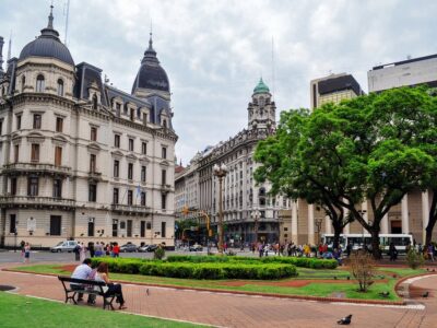 View On The Street From Plaza De Mayo Square In Buenos Aires