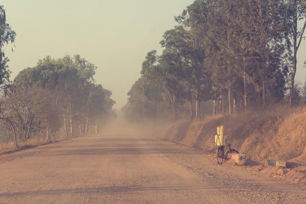 An empty road through Rwanda's countryside