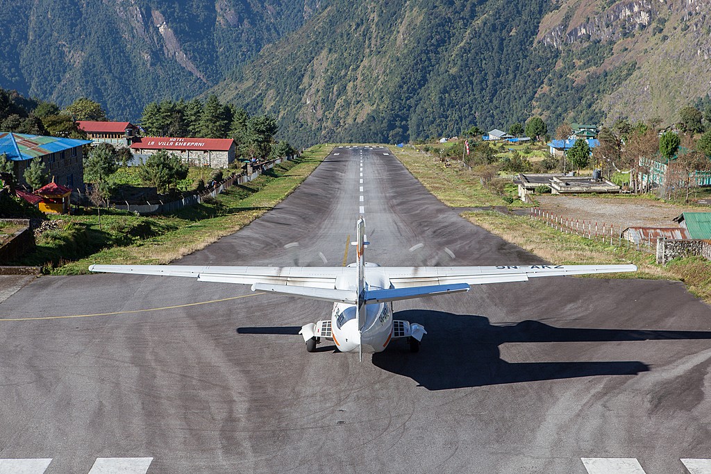 Taking off from Lukla's airport