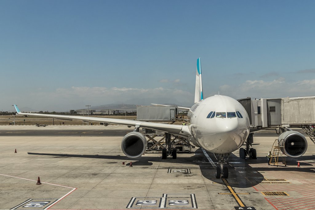 Plane awaiting departure