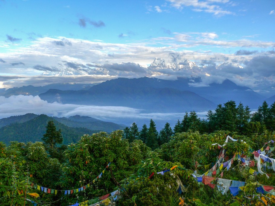 View of the Annapurna range from Poon Hill, Nepal