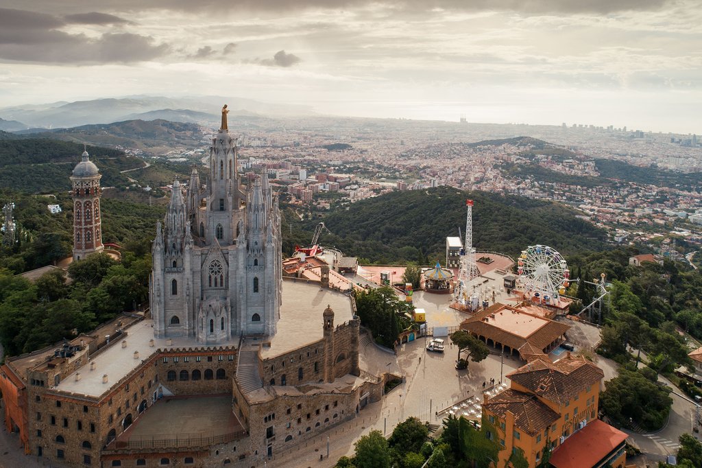 Tibidabo Temple of the Sacred Heart of Jesus and theme park