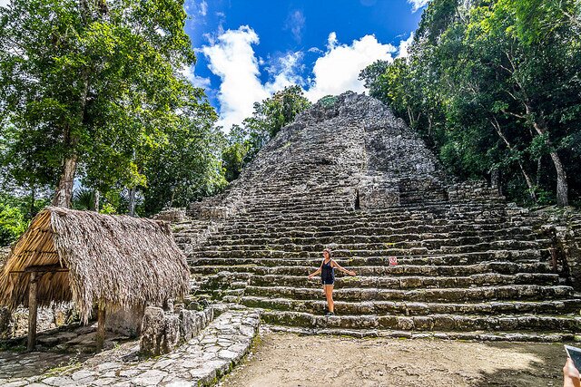 Climb to the top of the steps
